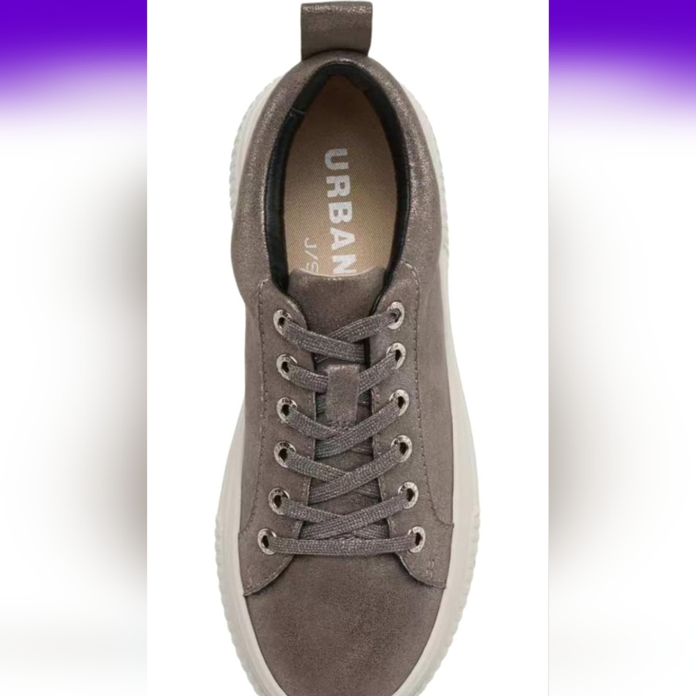 J/SLIDES Metallic Gray Platform Sneakers Women's Comfort Shoes 11M - Picture 3 of 9